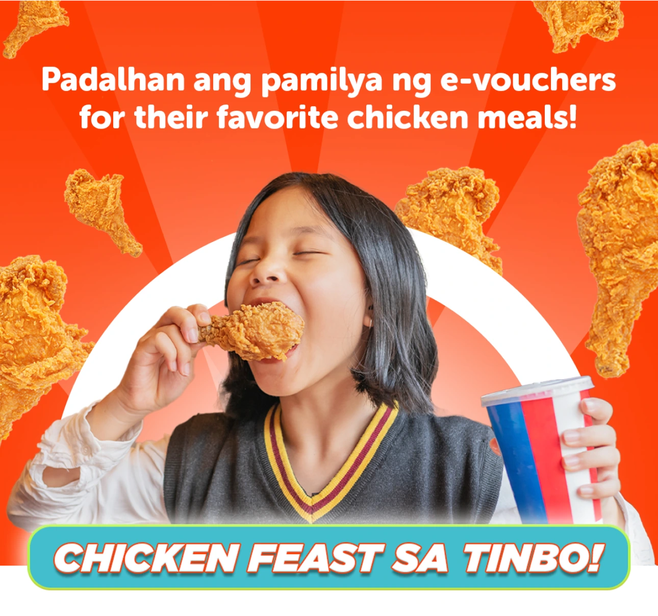 Padalhan ang pamilya ng e-vouchers for their favorite chicken meals!